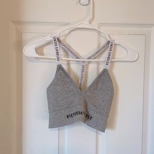 Gray Victoria’s Secret unlined racerback bralette/sports bra